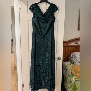 Tahari formal gown, hunter green